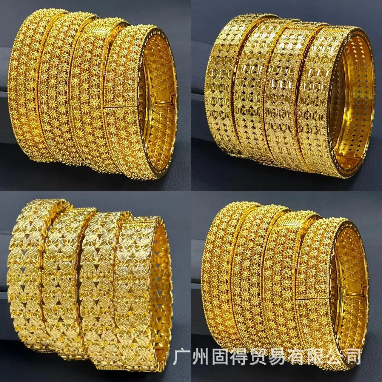 24k gold-plated Dubai wedding celebration India Nigeria women's bride sand gold bracelet jewelry