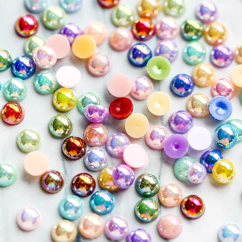 

Multicolor ABS Imitation Pearls 2-8mm Half Round Resin Beads for Nail Art Jewelry DIY Clothing Decoration