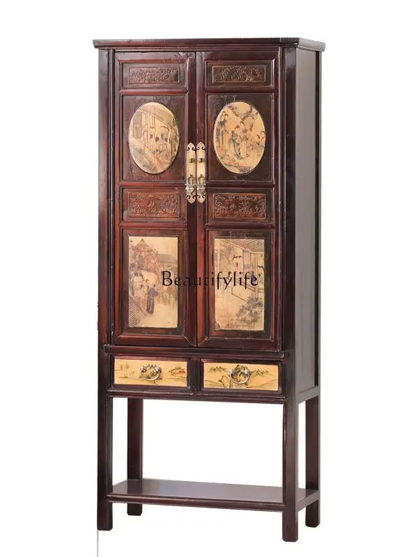 

Ming and Qing bookcases new Chinese antique classic painted vertical cabinets old retro furniture