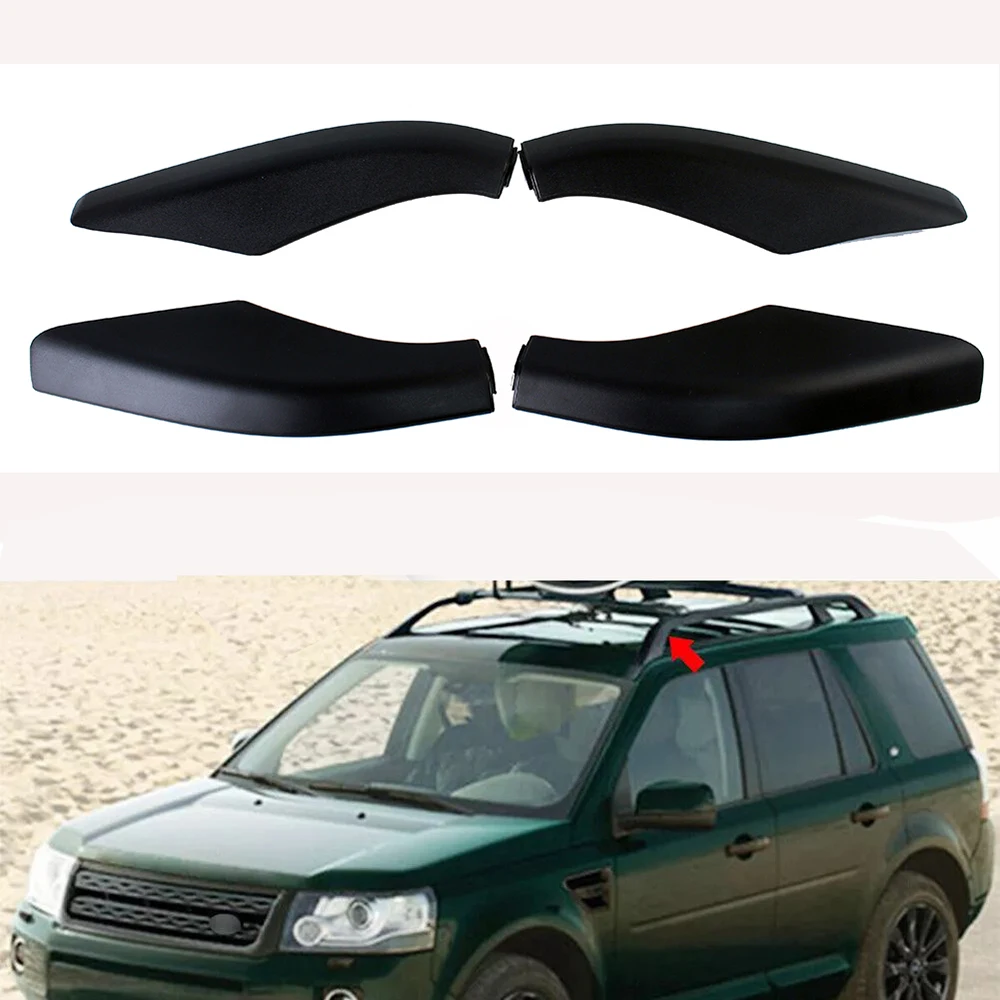 Rack de teto de carro para Land Rover Freelander 2, tampa de trilho, extremidade tampa decorativa Shell, substituir acessórios, 2006, 2007, 2008-2014, 4pcs