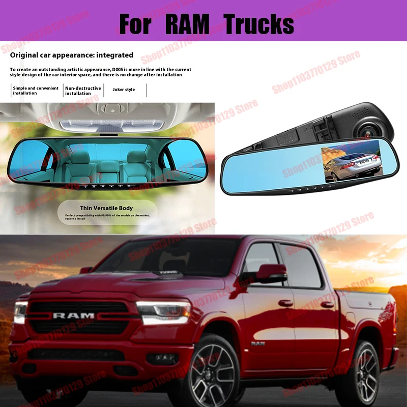 

For RAM Trucks High definition dual lens driving recorder with front and rear dual recording reverse images Car dvr