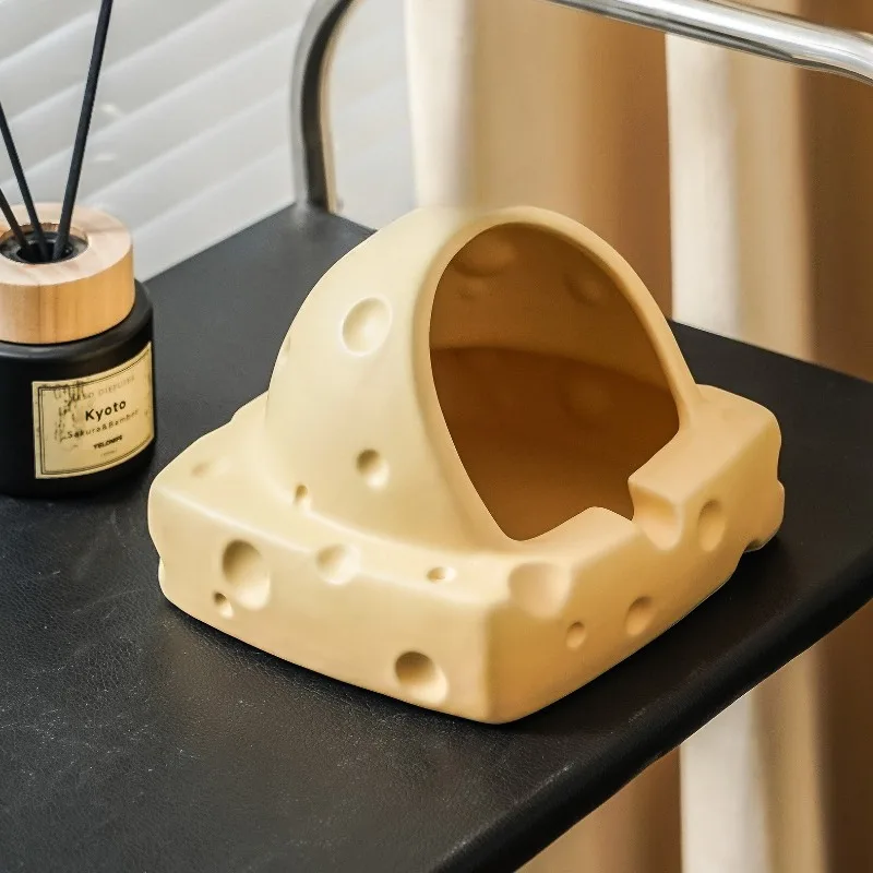 

Новая керамическая пепельница для сыра с воронкой и крышкой — шикарная роскошная домашняя пепельница для гостиной, пыленепроницаемая, идеально подходит для домашнего использования