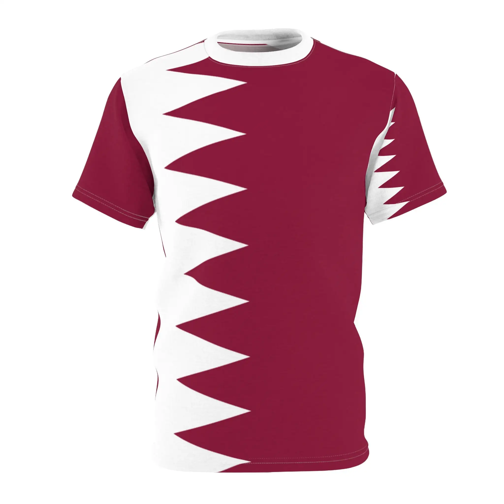 Vintage Qatar Flag 3D T Shirt For Men Fashion Hip Hop O-neck Short Sleeve Tops