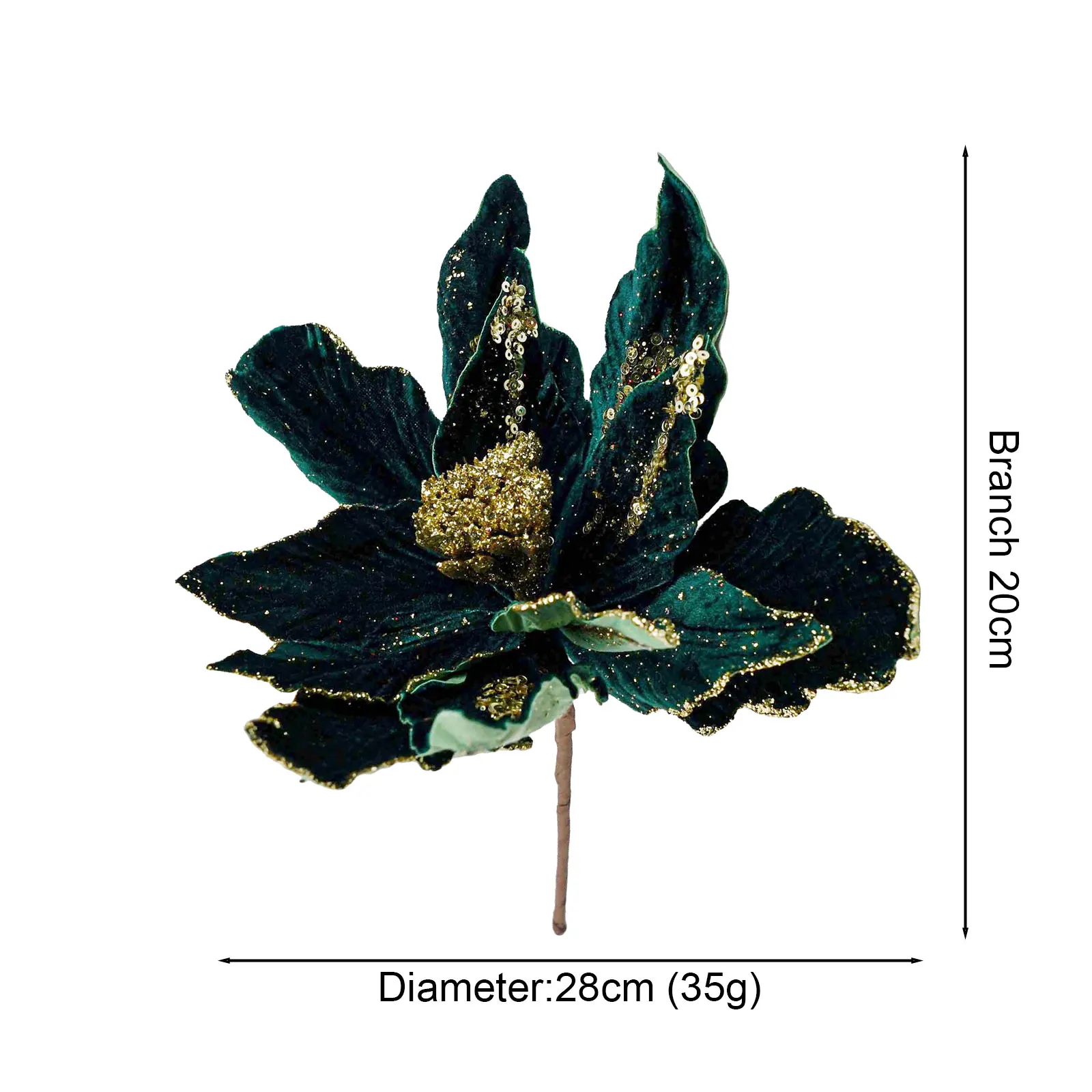 1 قطعة بريق عيد الميلاد البونسيتة زهرة 28 سنتيمتر شجرة عيد الميلاد معلقة زهرة عيد ميلاد سعيد الديكور هدايا عيد الميلاد سنة جديدة سعيدة #4