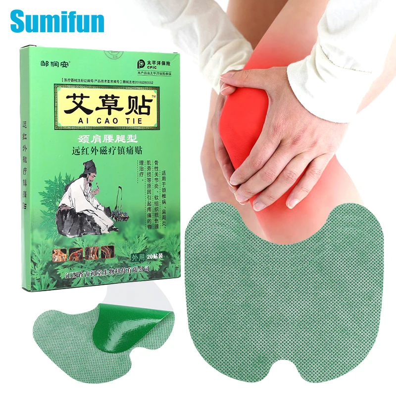 

20Pcs Wormwood Knee Plaster Joint Pain Arthritis Relief Rheumatism Treatment Moxa Patch Self Heated Arthrosis Chinese Medicine