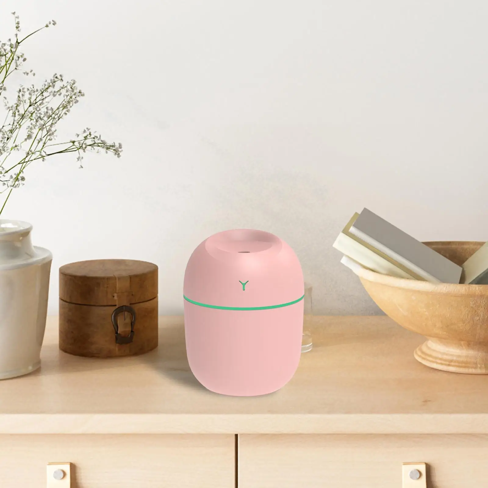 2xPequeno Umidificador de Ar 6 Horas Temporizador 220ml Tanque de Água para Pequeno Espaço Desktop Carro Rosa