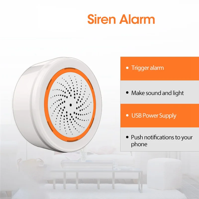 Tuya ZigBee Sensor de sirena de luz y sonido inteligente, sistema de seguridad para el hogar, Hub de puerta de enlace Tuya, alarma de sirena para Tuya