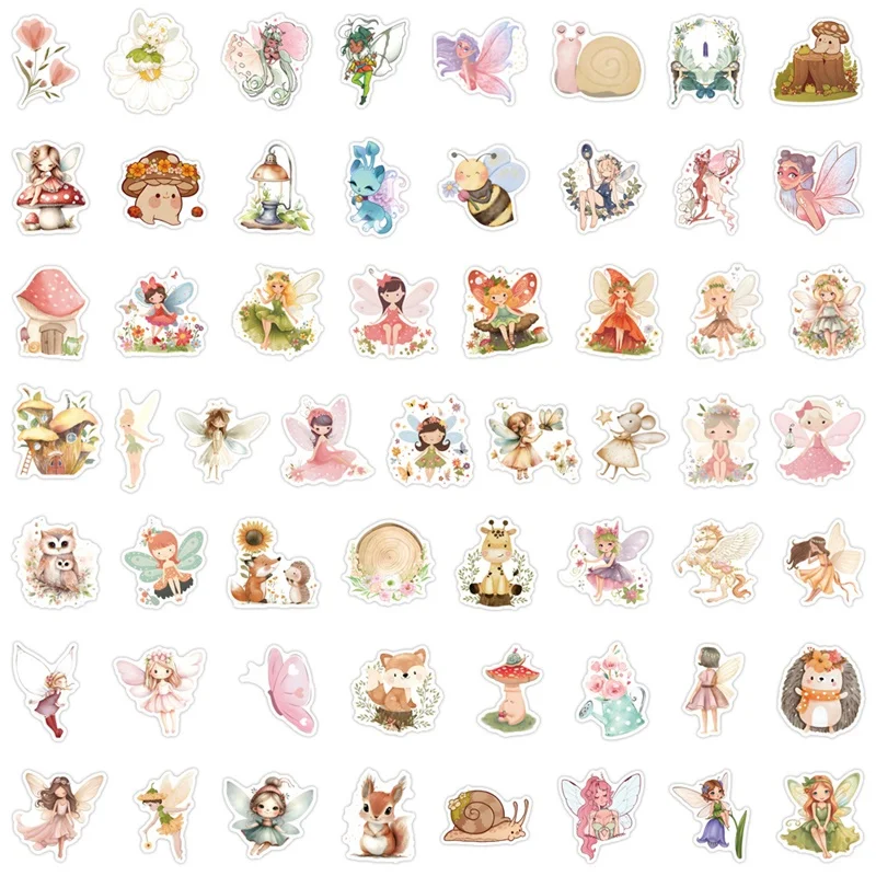 10/30/55PCS Kawaii Angel PVC Sticker Aesthetic Colored Decoration Scrapbooking Supplies DIY Children's Hand Accounting