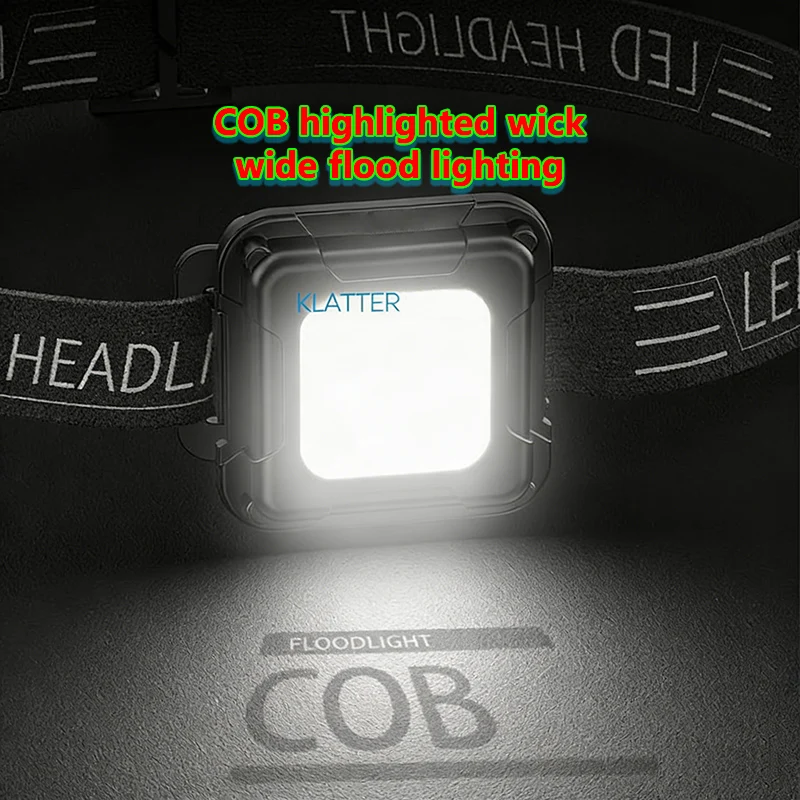 Powerful COB LED Headlights Mini Keychain Headlamp USB Rechargeable Waterproof Outdoor Camping Fishing Portable Work Flashlight