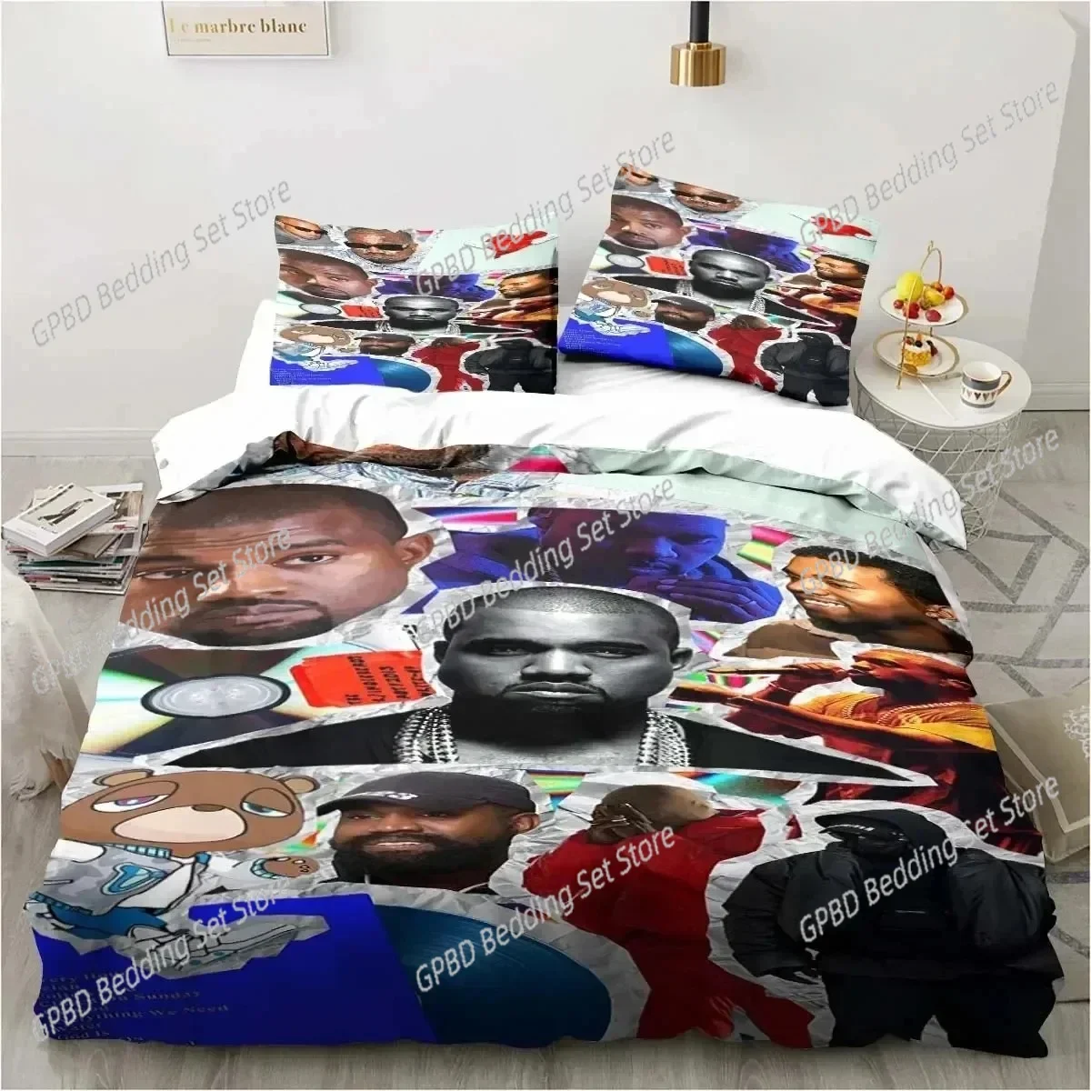 Rapper Kanye West Bedding Set Single Twin Double Queen King Cal King Size Bed Linen Set