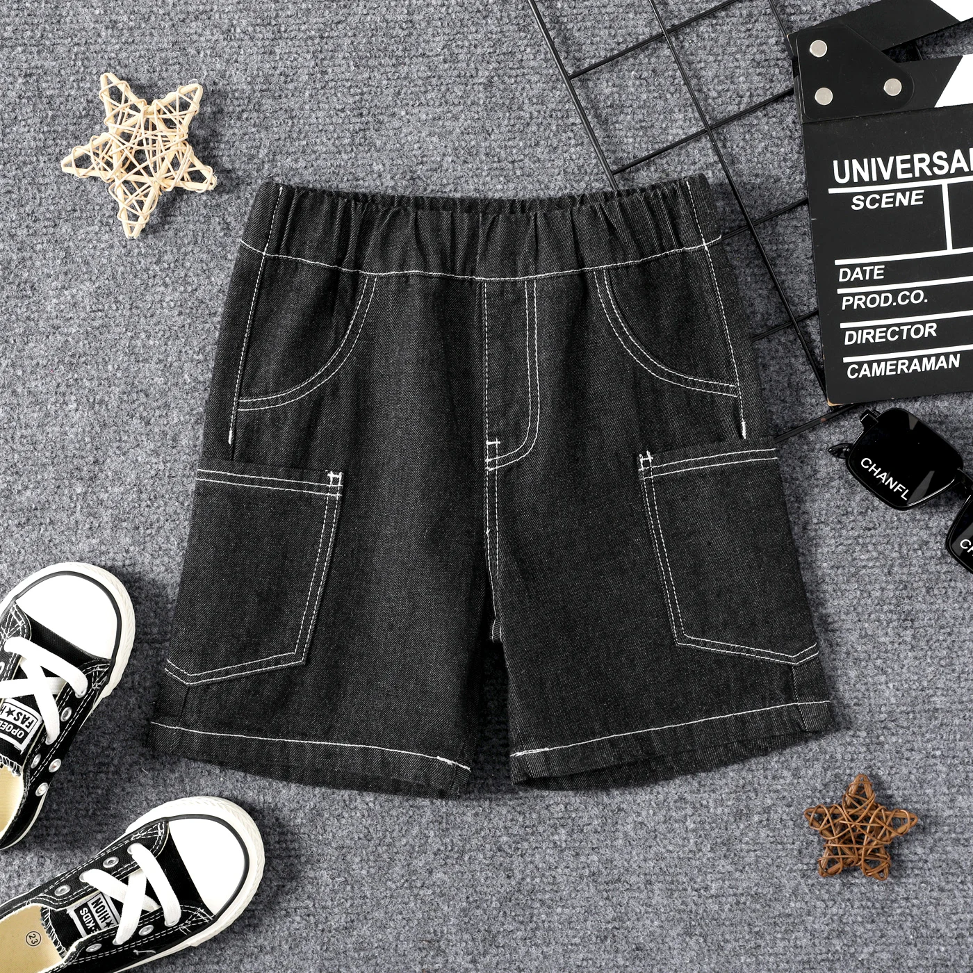 

PatPat Toddler Boy Cotton Pocket Design Denim Shorts