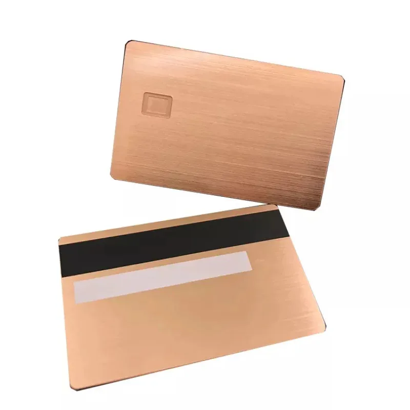 5pcs custom  Debit ATM VISA Magnetic Stripe Blank Rainbow 24 k Mirror Gold Metal Credit Card With Chip Slot