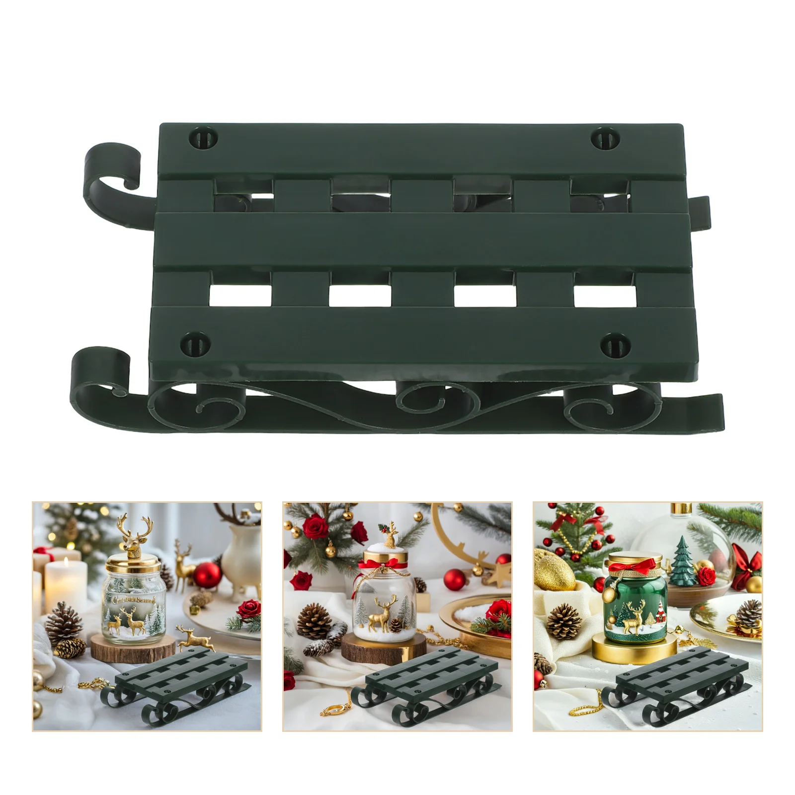 

Miniature Christmas Sleigh Ornament Detailed Indoor Decoration Festive Xmas Desktop Sleigh Decor Holiday Party Layout