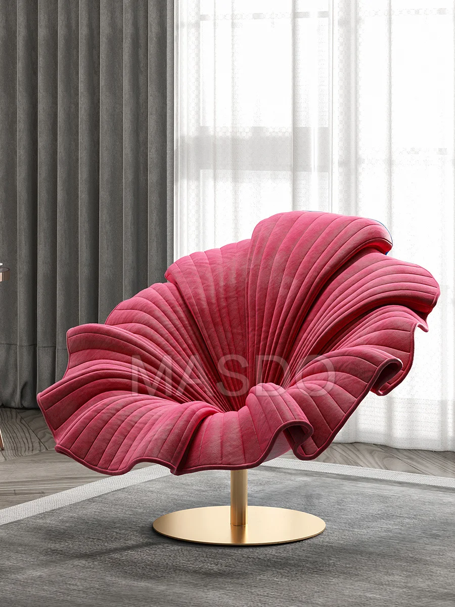 Masdo Internet Celebrity Leisure Chair Italian Style Light Luxury Ins Style Petal Chair Personality Designer Creative Showroom