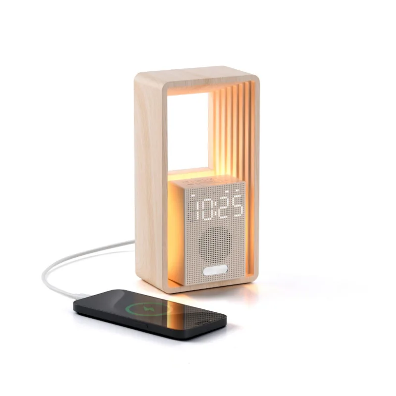 Sunrise Simulation Alarm Clock with White Noise Speaker Dimmable Bedside Ambient Night Light Desktop Clock for Home Bedroom Use view 4