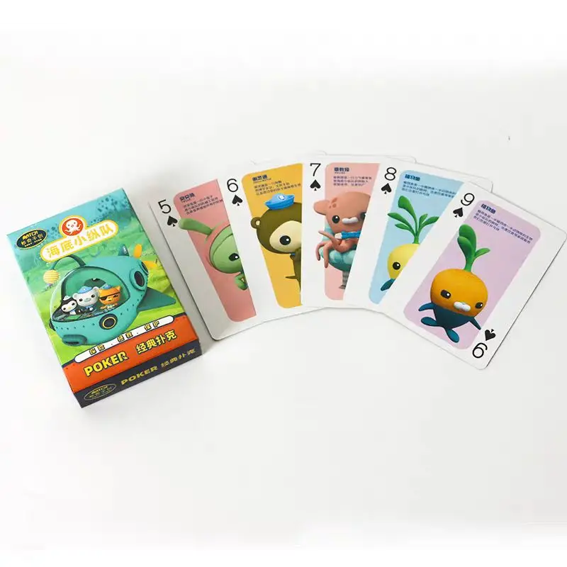 Octonauts Cartoon Poker Toy Game Cards Barnacles Peso Kwazii Cute Print Hardcover Collection Gifts