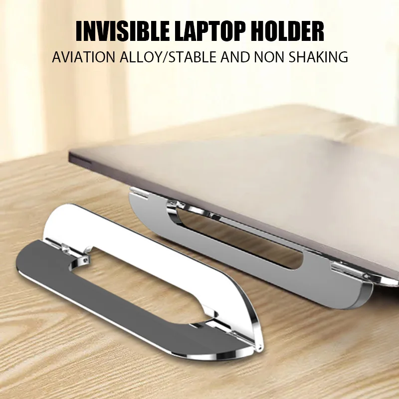 Portable Laptop Stand for Desk Zinc Alloy Foldable Notebook Laptop Stand Adjustable Tablet Base for 11/13/17 Inch PC Notebook