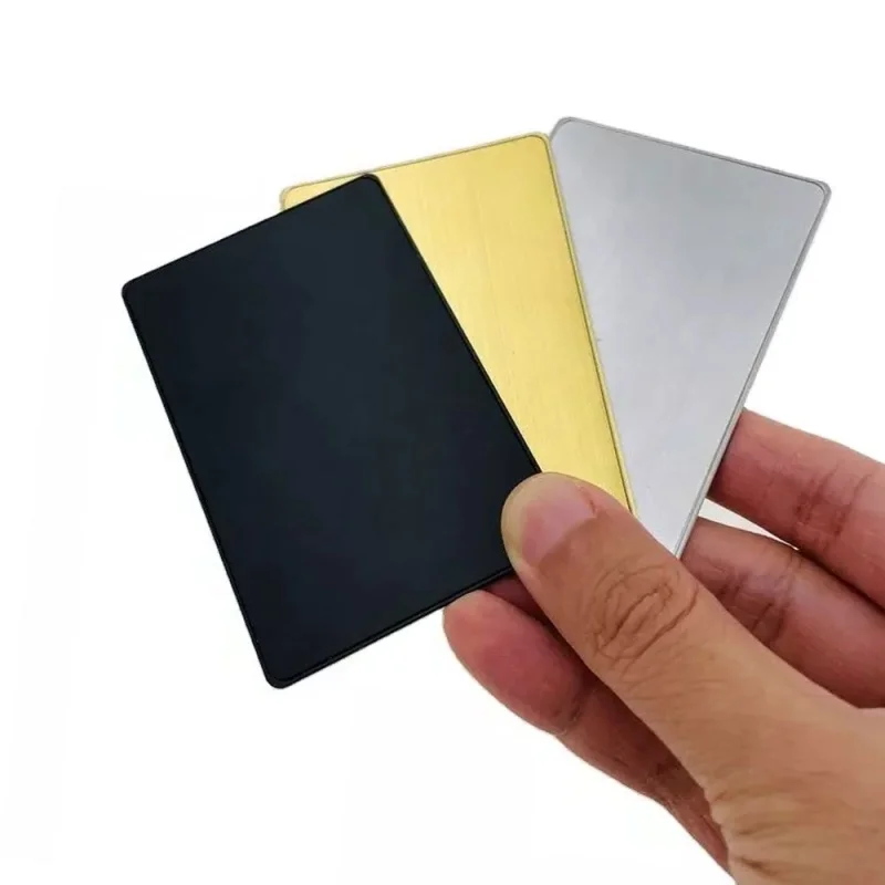 Custom  Hot Sell ized Printing Matte Black Brushed Gold Sublimation Premium RFID Metal ID NFC Cards