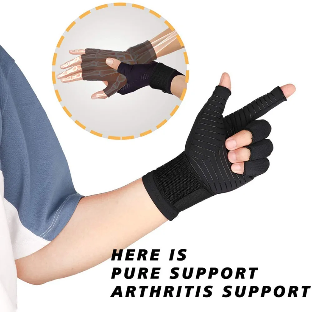 Sports Breathable Silicone Non-slip Gloves Strappy Wear-resistant Half-finger Gloves Copper Fiber Bike Gloves Cycling