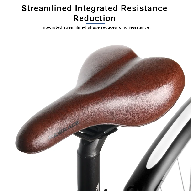 Bicycle Saddle Vintage ComfortableThicken Soft Shock Absorption Bike Seat PU Leather Sponge Shockproof Mountain Cycling Cushion