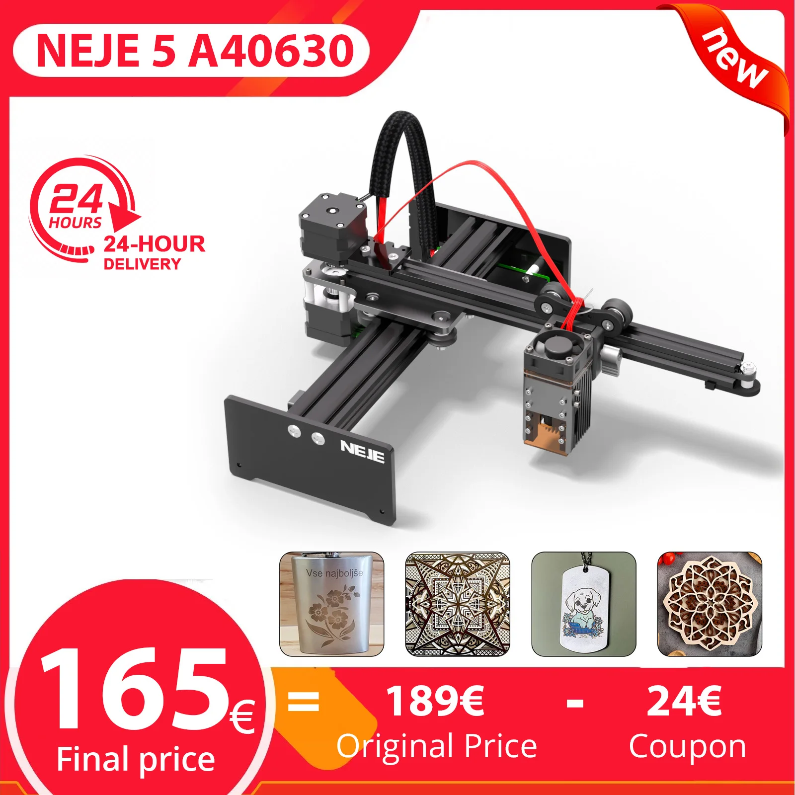 NEJE 5 A40630 50W Laser Engraver Wireless CNC Laser Engraving Cutting 3D Wood DIY Laser Cutter Printer 7.5W Output Machine Tools