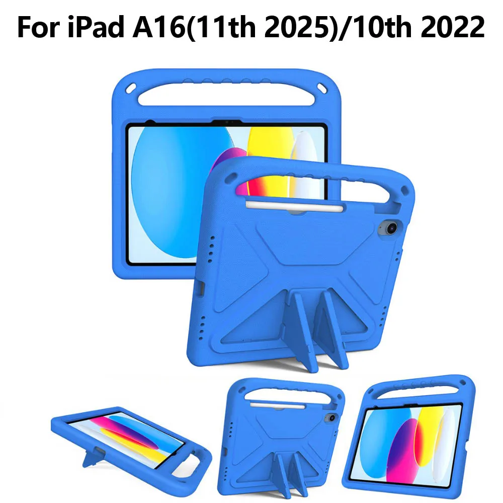 Funda para Apple iPad A16 de 11. a generación, tableta de 11,0 pulgadas 2025, funda EVA para niños para iPad de 10. a generación 2022, carcasa protectora con soporte de 10,9 pulgadas
