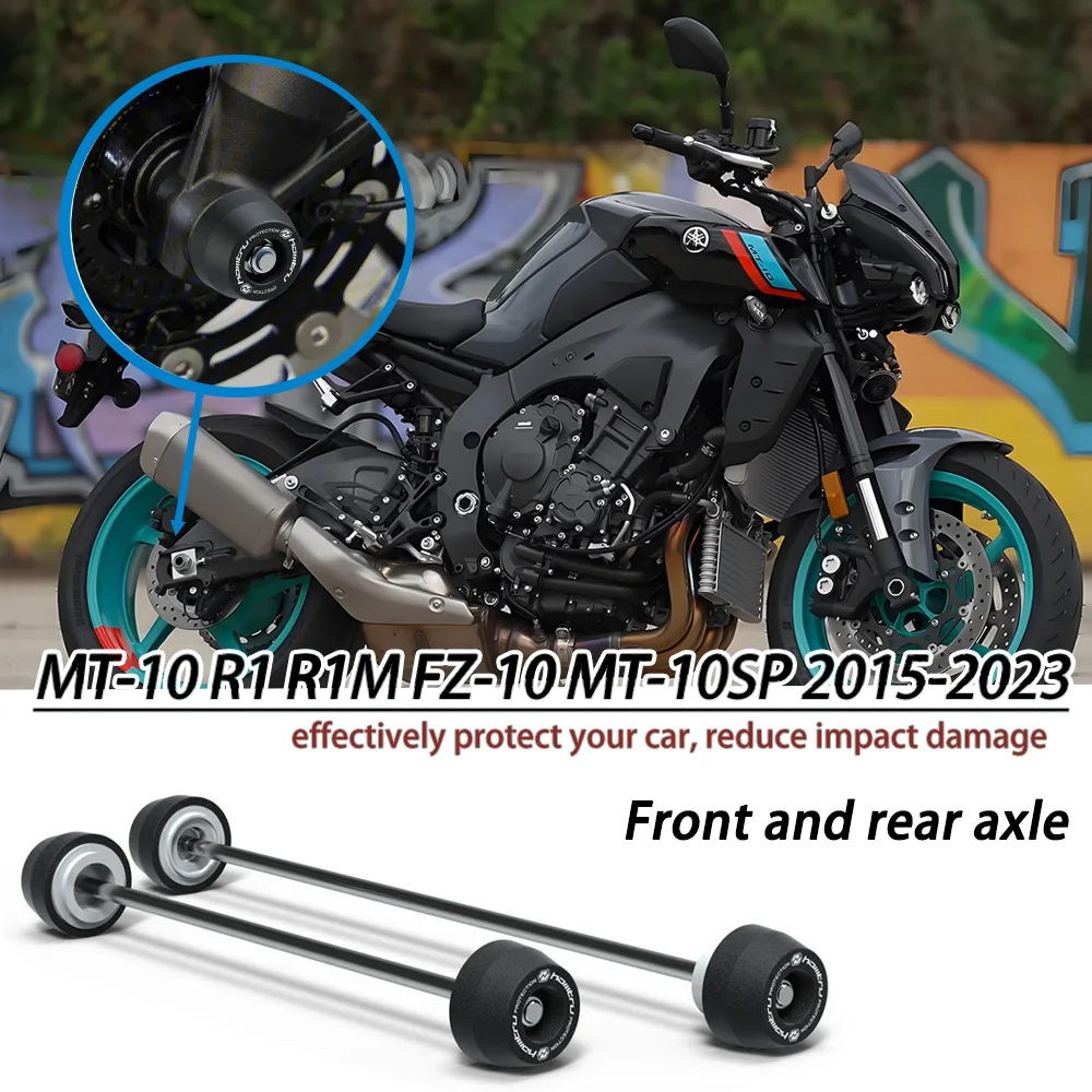 

For Yamaha MT-10 R1 R1M FZ-10 MT-10SP Front Rear wheel Spindle Crash Protection 2015-2023