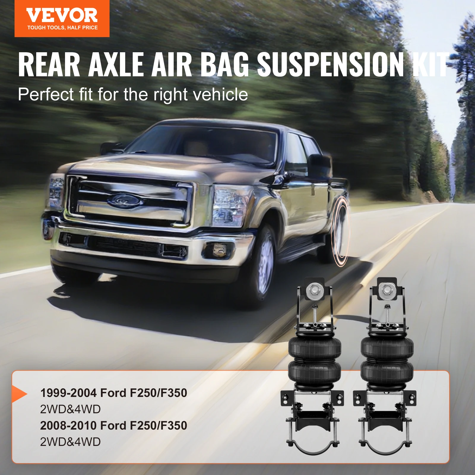 VEVOR Air Bag Suspension Kit Air Springs Suspension Bag Kit Compatible with 1999-2004 2008-2010 Ford F250/F350 2WD 4WD 5000 lbs