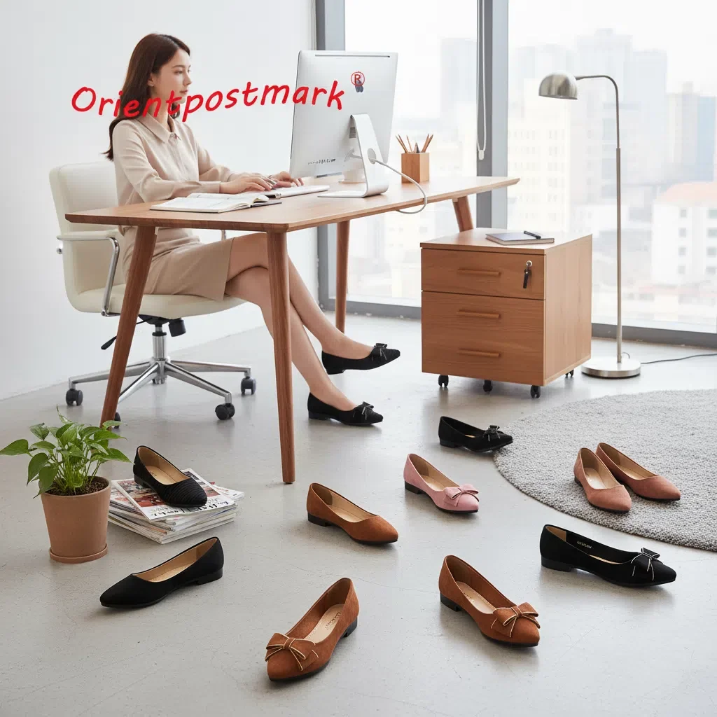 

[ 9 Pairs Only ] Women Ballet Shoes Women Wedges Shoes for Work Cloth Sweet Loafers Women's Pregnant Shoes Oversize Boat Shoe