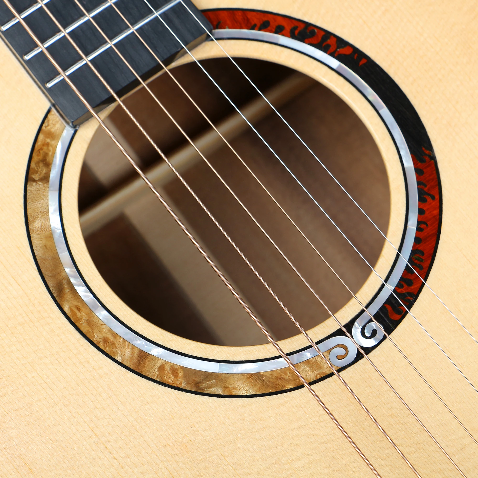 Top quality all solid 41 inch electric semi acoustic guitar with acacia back material custom OEM guitar for wholesale