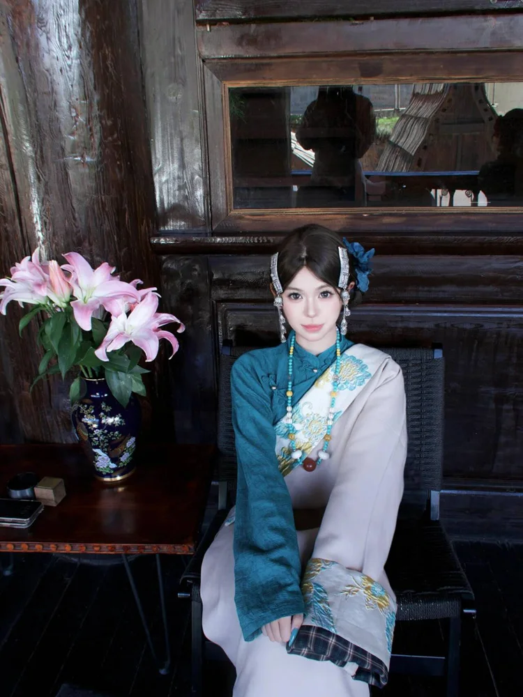 

New Tibet Travel Photography Ultra-Fairy Tibetan Costume Lhasa Ethnic Yunnan Tibetan Style Photo Shooting Clothing Apparel