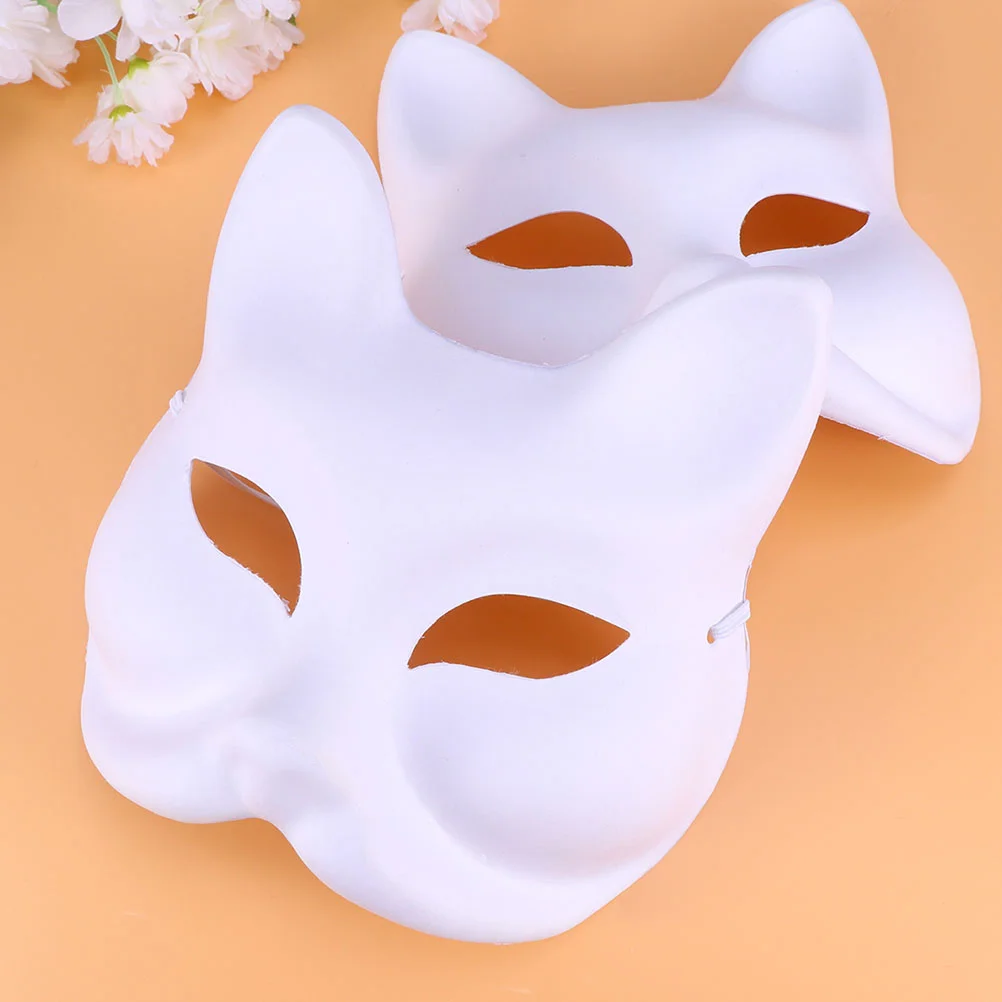 Fox Outfit Hand Painted Pulp Masks Japanese Blank Halloween White Masquerade Child Products