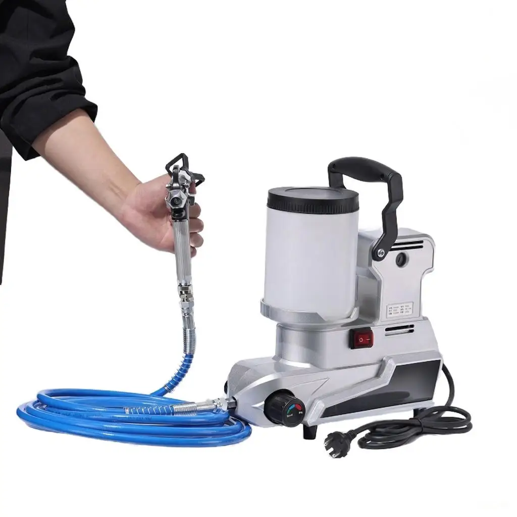 2L 1600W Electric Airless Sprayer, High-Pressure Wall Putty Sprayer, Portable Mortar and Cement Spray Gun, with 5-10m Hose