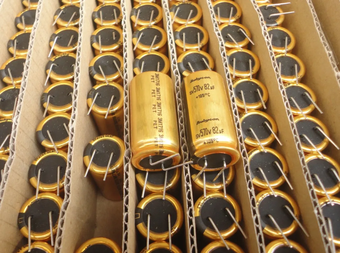 2pcs SV570V 82uF 570V Rubycon SV 18x36mm 570V82uF Top Grade HiFi Gold filter Aluminum Electrolytic capacitor