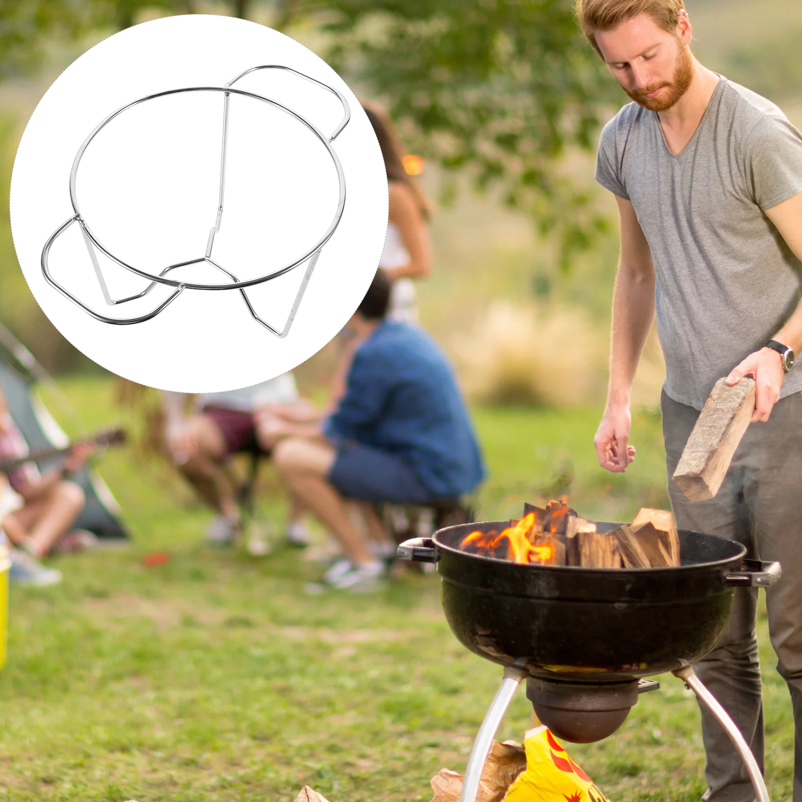 

Reusable Stainless Steel Charcoal Stove Holder Lightweight Portable Camping Outdoor Metal Stove Rack for Bbq Travel