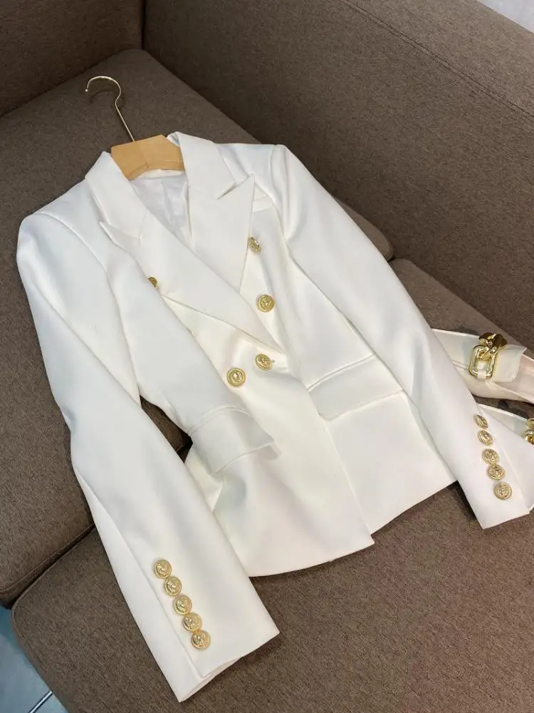 Ele Sweet Sle Women's Suit Jaet High Quali Commute Faion Slim Fit Long Sve Button ket Design A6794