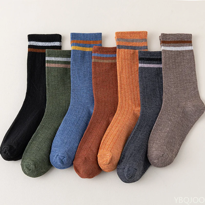 5 Paar Herbst-Winter-modische, vielseitige, bequeme Sportsocken, lange, lässige, schweißabsorbierende, atmungsaktive Herrensocken