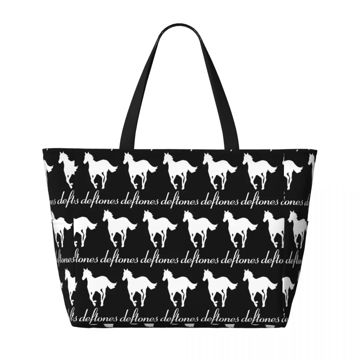 PP Skull Deftone blanco Ohms alrededor de la playa bolso de mano deporte gimnasio Yoga Duffle bolso de mano grande bolso de viaje para mujer bolso de Fitness