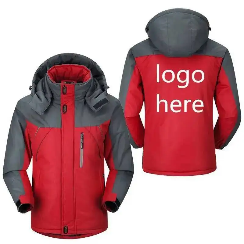Men Winter Waterproof Windbreaker Jackets Thicken Outwear Coats Hoodeies Parkas Thermal Warm Custom DIY Design Outdoor Clothing