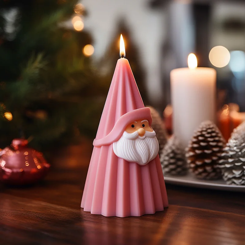 Zackoo 3D Santa Claus Scented Candle Silicone Mold DIY Handmade Christmas Gift Diffuser Stone Mold Resin Gypsum Molds Soap Mold