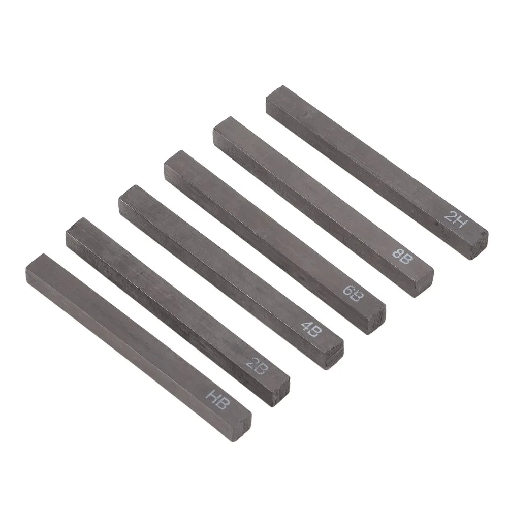 6PCS Square Shape Sketch Charcoal Sticks Pure Charcoal Break Resistant Drawing Charcoal 2.48in Art Sketch Sticks