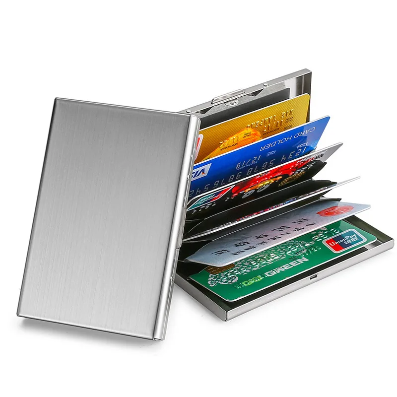 Card Holder Men RFID Blocking Aluminum Metal Slim Wallet Money Bag Anti-scan Credit Card Holder Thin Case