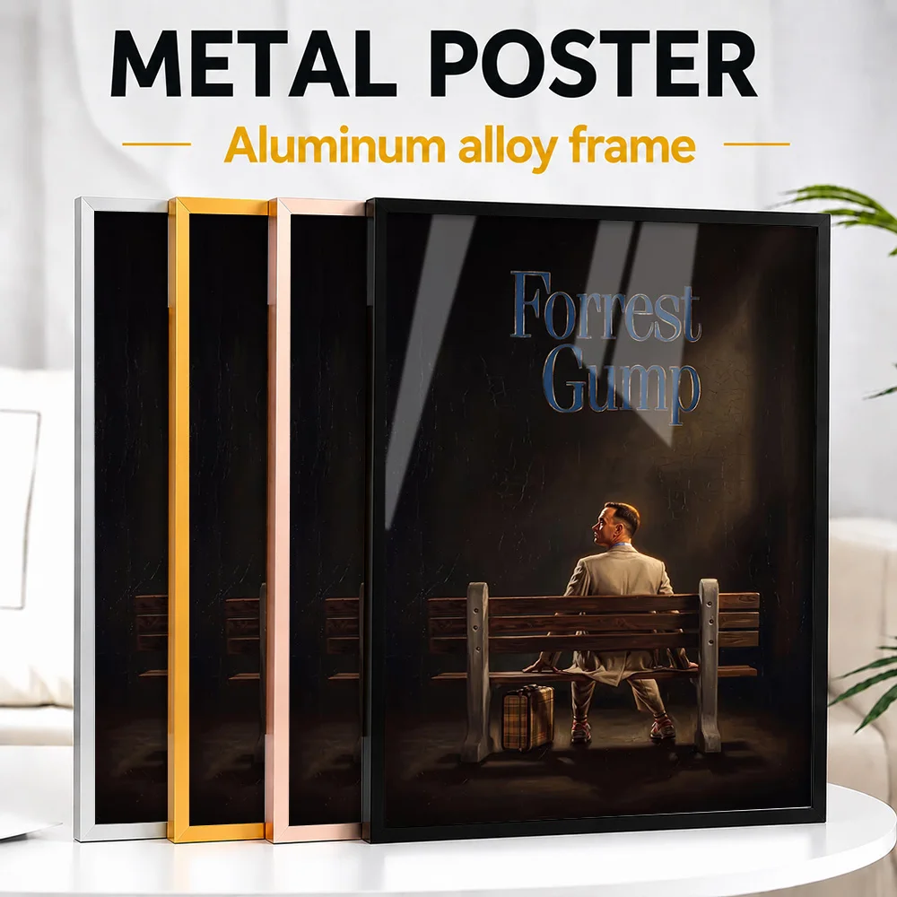 Forrest Gump Movie Framed Metal Print Customized Screen Tribute Wall Art Perfect Within Entertainment Lounge As Collector Gift