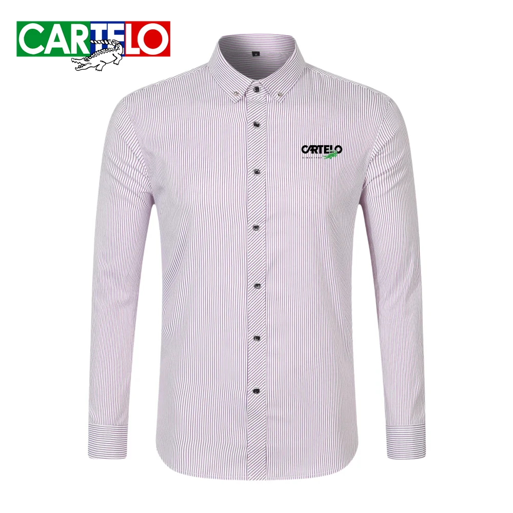 

Новинка 2024 года, полосатая рубашка с длинными рукавами CAR TELO, мужская рубашка с ромбовидной пуговицей и лацканами, повседневная профессиональная домашняя рубашка для вечеринок