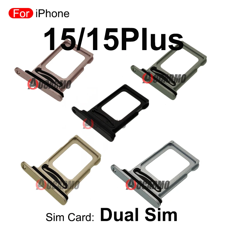 For iPhone 15 15PLUS Dual SIM Card Sim Tray Slot Black Blue Green Yellow Pink Replacement Parts