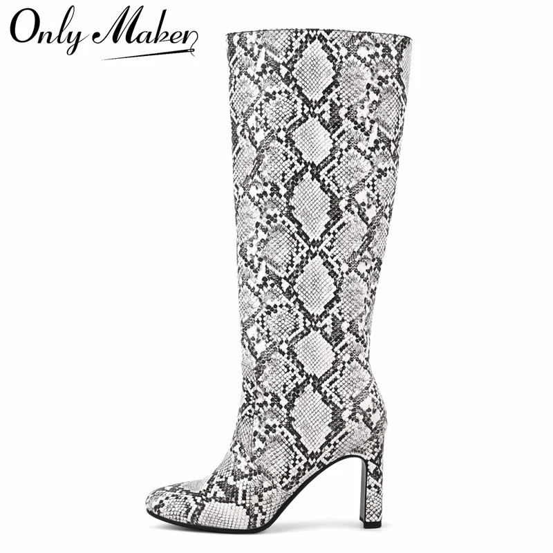 

Onlymaker Women Pointed Side Zipper Stiletto Stretch Knee-high Boots Dressy Fashion Sexy Party Winter Boots