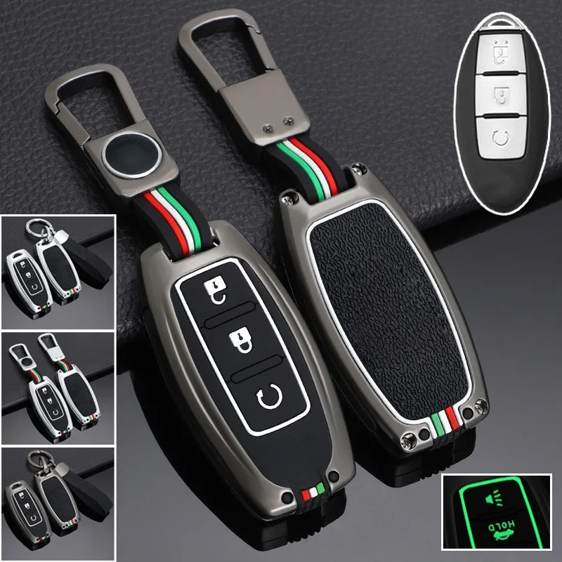 zinc-alloy-silicone-car-key-fob-case-cover-for-nissan-titan-rogue-qashqai-leaf-cube-quest-march-micra-k13-juke-f15-note-370z