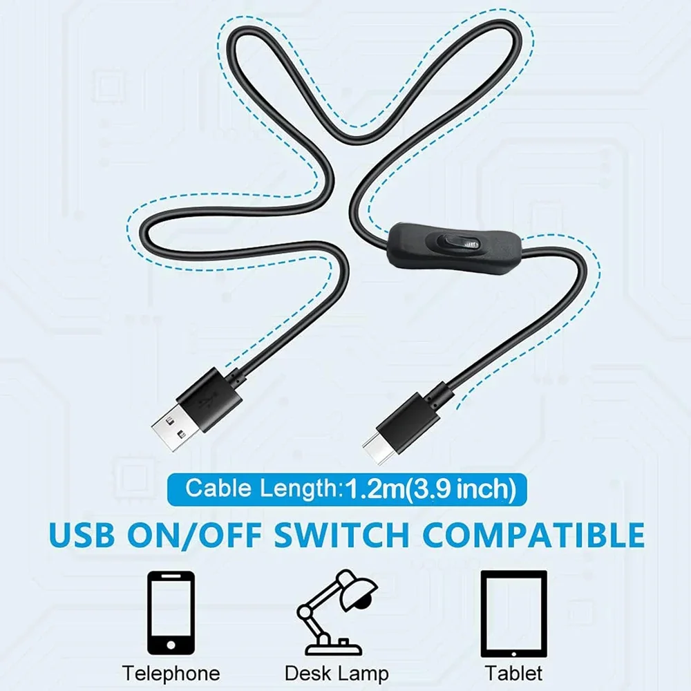 Type C Switch Cable with USB to DC Power Switch