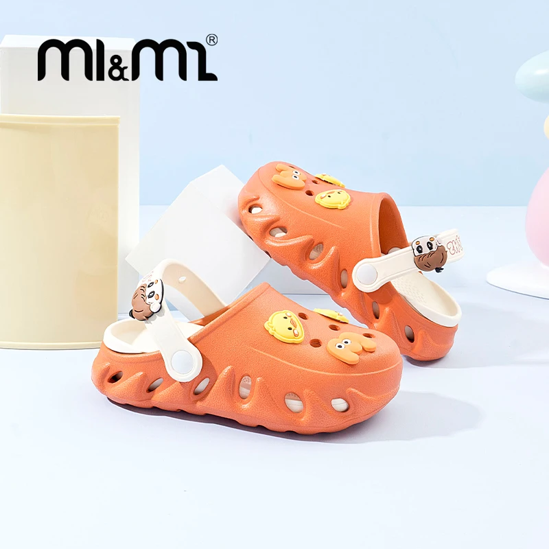 M1&M2 Cartoon Boys Girls Slippers Summer Cute Slides Sandals Mules Soft Sole Breathable Anti-slip Indoor Outdoor Beach Footwear