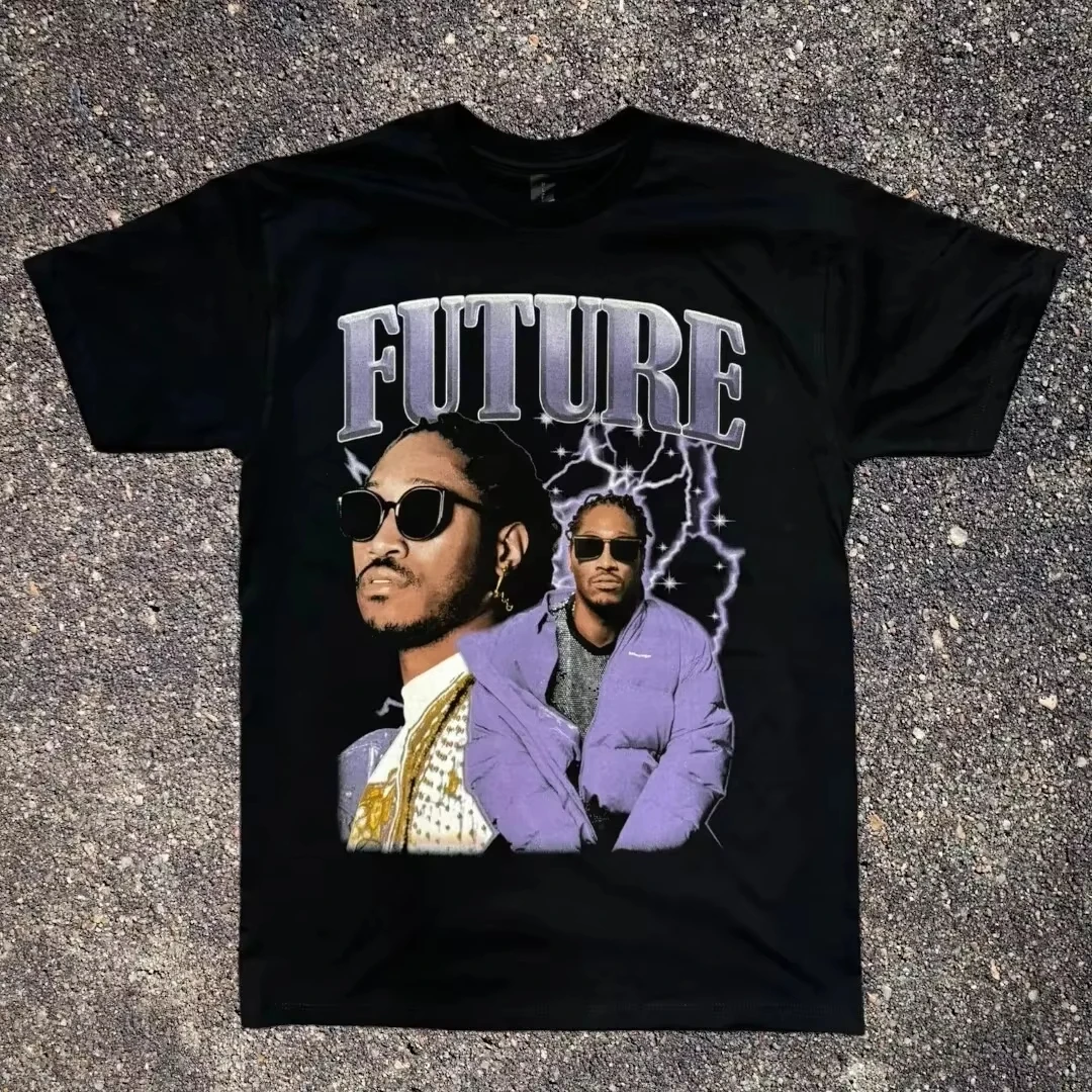 

Future Rap Artist Flat T-Shirt Summer Men's Women's Retro Fashion Cotton Top Unisex